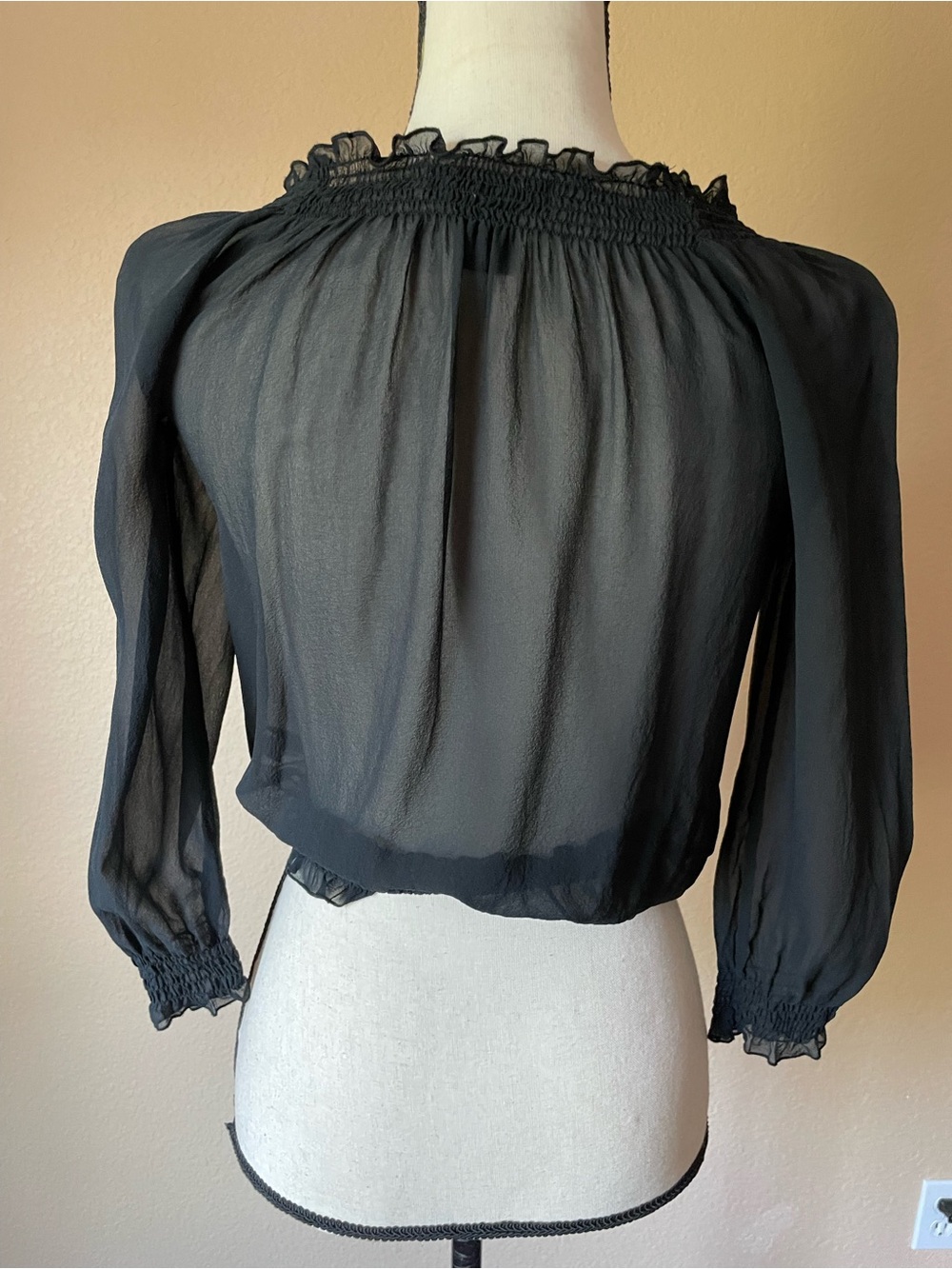The Limited Black Off-Shoulder Sheer Blouse - Picture 6 of 9